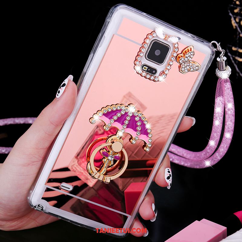 Etui Samsung Galaxy Note 4 Pawie Telefon Komórkowy Gwiazda, Futerał Samsung Galaxy Note 4 Wiszące Ozdoby Miękki Ring Champagner Farbe