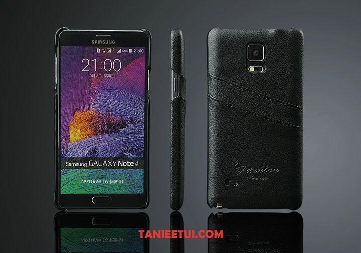 Etui Samsung Galaxy Note 4 Prawdziwa Skóra Litchi Biznes, Futerał Samsung Galaxy Note 4 Gwiazda Telefon Komórkowy Ochraniacz Braun