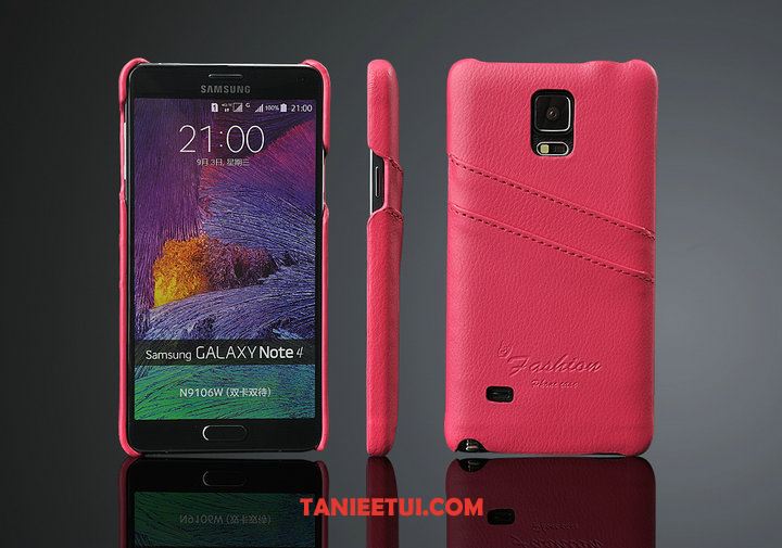 Etui Samsung Galaxy Note 4 Prawdziwa Skóra Litchi Biznes, Futerał Samsung Galaxy Note 4 Gwiazda Telefon Komórkowy Ochraniacz Braun