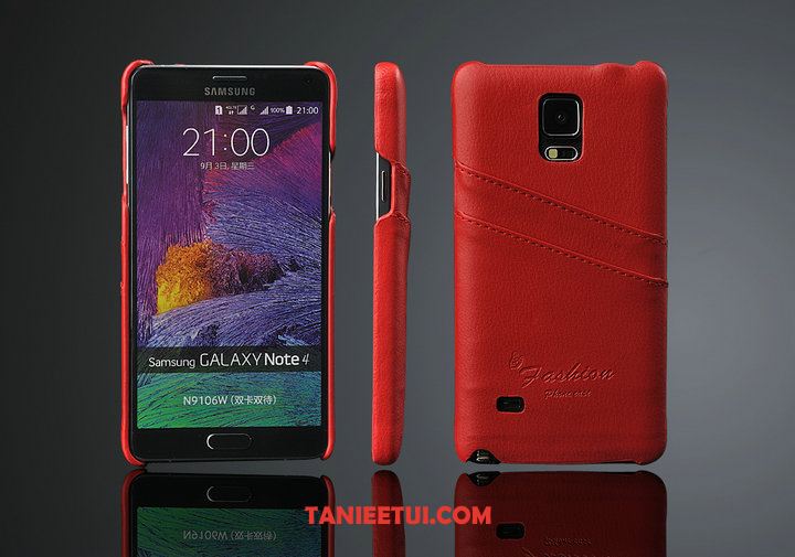 Etui Samsung Galaxy Note 4 Prawdziwa Skóra Litchi Biznes, Futerał Samsung Galaxy Note 4 Gwiazda Telefon Komórkowy Ochraniacz Braun