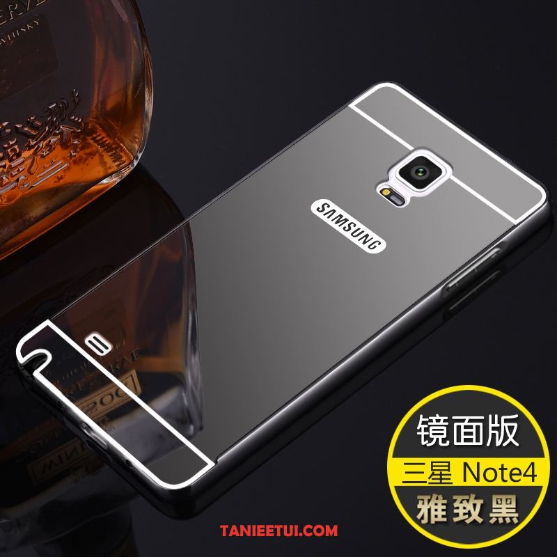 Etui Samsung Galaxy Note 4 Tylna Pokrywa Szkło Hartowane Metal, Pokrowce Samsung Galaxy Note 4 Granica Anti-fall All Inclusive