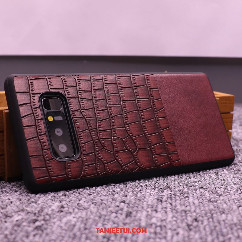 Etui Samsung Galaxy Note 8 Biznes All Inclusive Anti-fall, Obudowa Samsung Galaxy Note 8 Skóra Wzór Krokodyla Nowy Braun