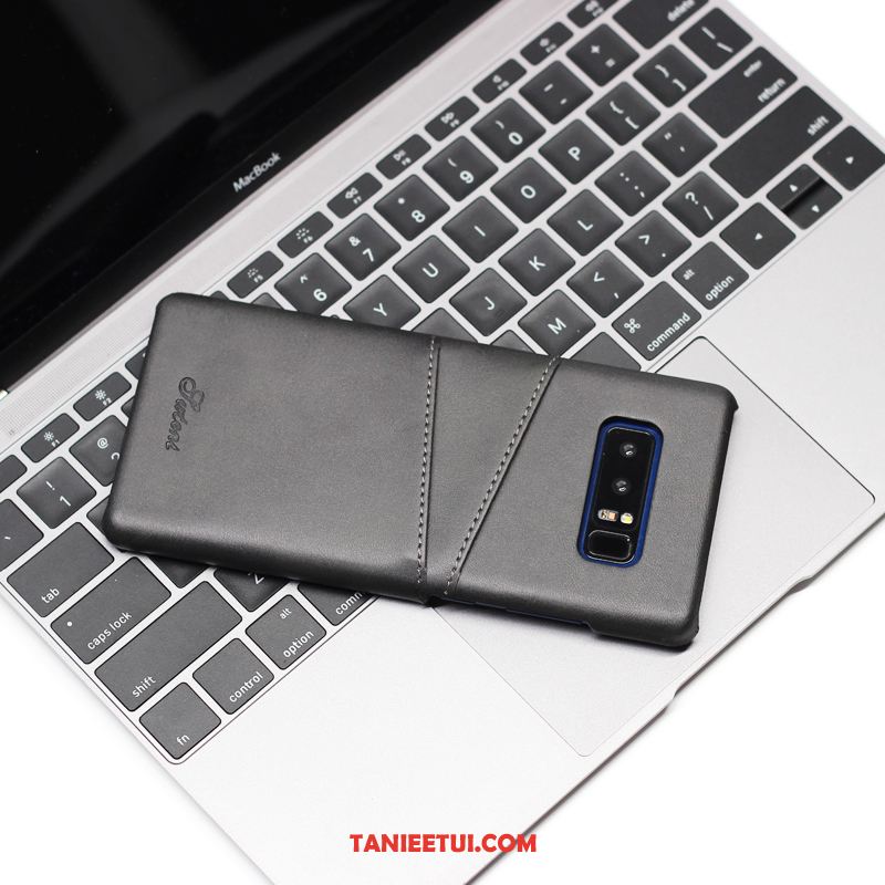 Etui Samsung Galaxy Note 8 Telefon Komórkowy Karta Cienkie, Obudowa Samsung Galaxy Note 8 Skórzany Futerał Szary Biznes