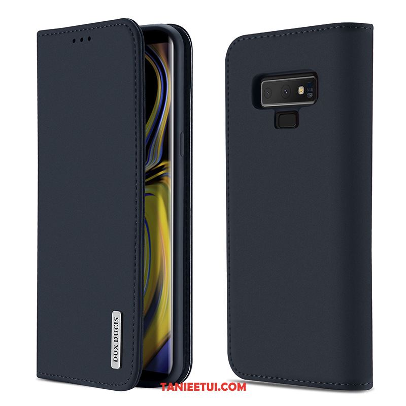 Etui Samsung Galaxy Note 9 Biznes Telefon Komórkowy Prawdziwa Skóra, Obudowa Samsung Galaxy Note 9 Skórzany Futerał Czarny Klapa