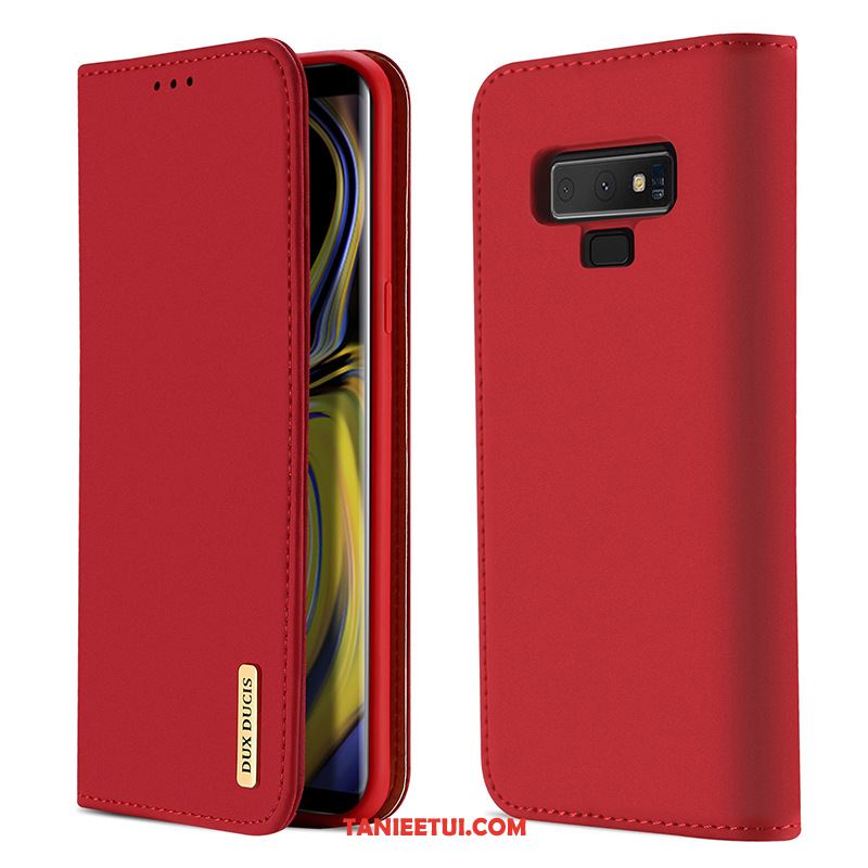 Etui Samsung Galaxy Note 9 Biznes Telefon Komórkowy Prawdziwa Skóra, Obudowa Samsung Galaxy Note 9 Skórzany Futerał Czarny Klapa