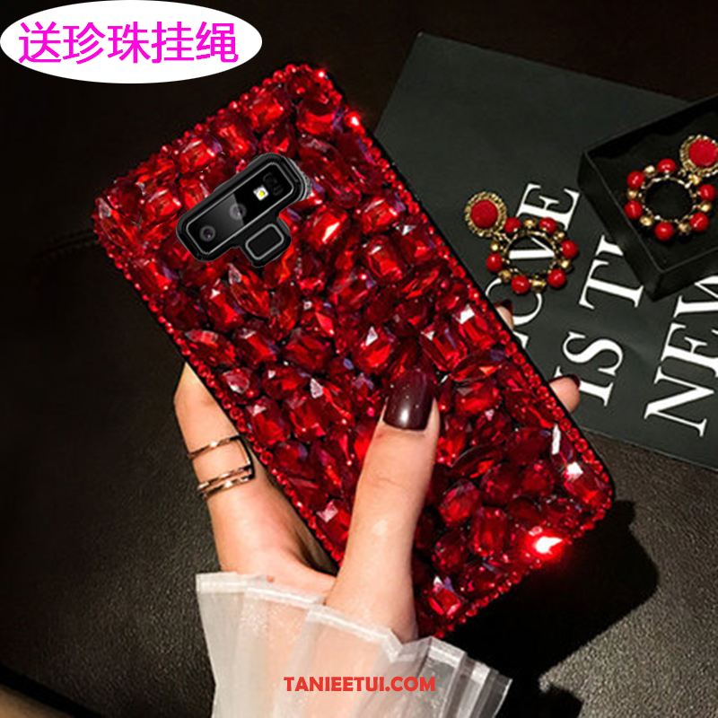 Etui Samsung Galaxy Note 9 Ochraniacz Rhinestone Czerwony Netto, Obudowa Samsung Galaxy Note 9 Gwiazda Różowe Telefon Komórkowy