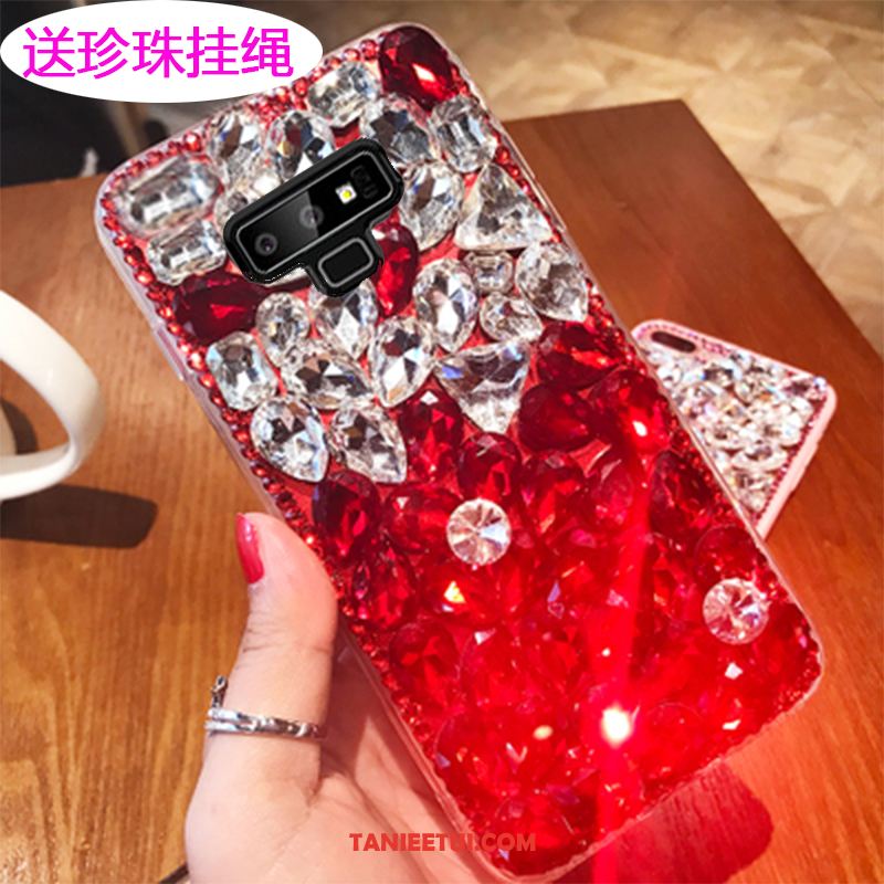 Etui Samsung Galaxy Note 9 Ochraniacz Rhinestone Czerwony Netto, Obudowa Samsung Galaxy Note 9 Gwiazda Różowe Telefon Komórkowy