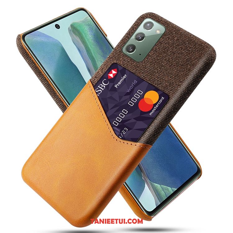 Etui Samsung Galaxy Note20 Torby Anti-fall Czerwony, Futerał Samsung Galaxy Note20 Nubuku Karta Gwiazda