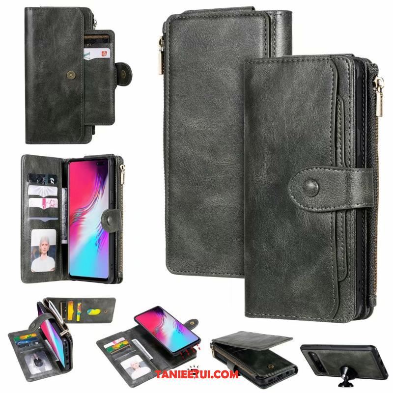 Etui Samsung Galaxy S10 5g Czerwony Skórzany Telefon Komórkowy, Futerał Samsung Galaxy S10 5g Vintage Ochraniacz Gwiazda