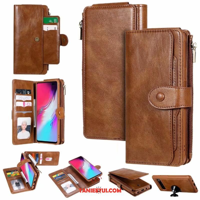 Etui Samsung Galaxy S10 5g Czerwony Skórzany Telefon Komórkowy, Futerał Samsung Galaxy S10 5g Vintage Ochraniacz Gwiazda