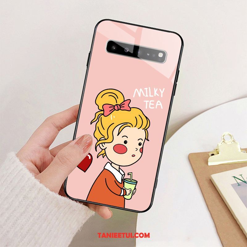 Etui Samsung Galaxy S10 5g Kreatywne Miękki Silikonowe, Obudowa Samsung Galaxy S10 5g Różowe Piękny Szkło