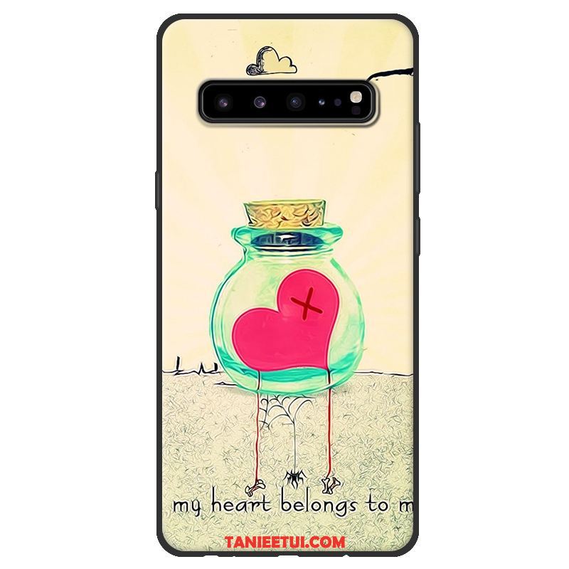 Etui Samsung Galaxy S10 5g Ochraniacz Czarny Nubuku, Obudowa Samsung Galaxy S10 5g Miękki Gwiazda Różowe