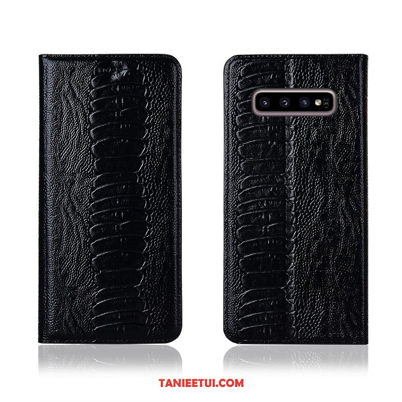 Etui Samsung Galaxy S10 Anti-fall Prawdziwa Skóra Ochraniacz, Obudowa Samsung Galaxy S10 Nowy Ptak Klapa Braun