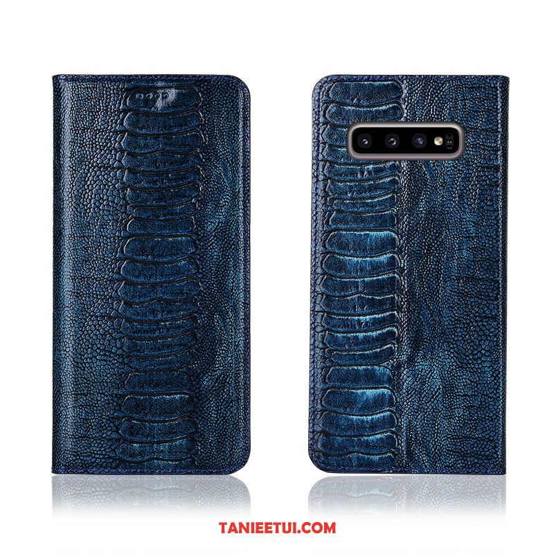 Etui Samsung Galaxy S10 Anti-fall Prawdziwa Skóra Ochraniacz, Obudowa Samsung Galaxy S10 Nowy Ptak Klapa Braun