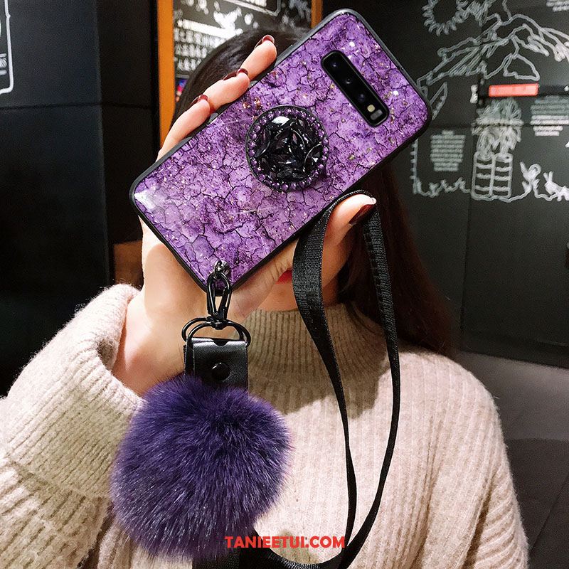 Etui Samsung Galaxy S10+ Anti-fall Purpurowy Silikonowe, Futerał Samsung Galaxy S10+ Wiszące Ozdoby Ochraniacz Tendencja