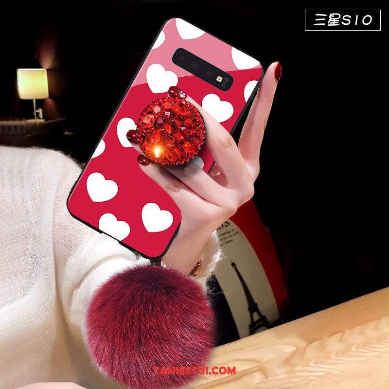 Etui Samsung Galaxy S10 Czerwony Gwiazda Ochraniacz, Pokrowce Samsung Galaxy S10 Miękki Futrzany Pompon Tendencja