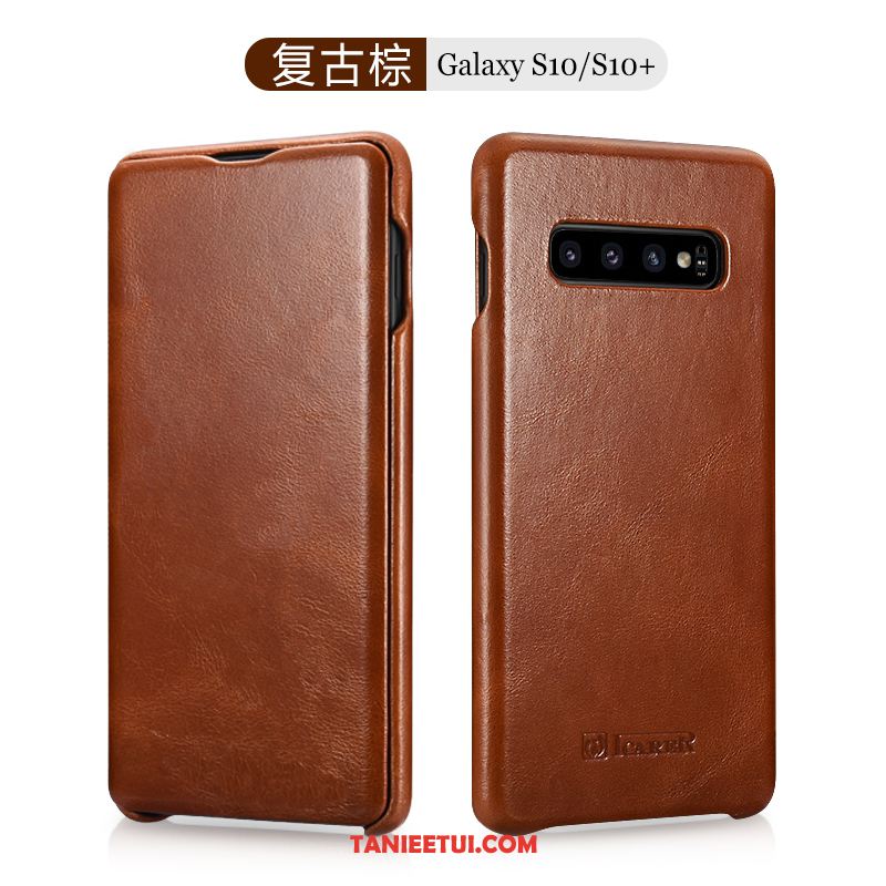 Etui Samsung Galaxy S10+ Gwiazda Tendencja Skórzany Futerał, Obudowa Samsung Galaxy S10+ Ochraniacz Telefon Komórkowy Czerwony