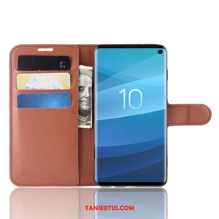 Etui Samsung Galaxy S10+ Karta Ochraniacz Biznes, Futerał Samsung Galaxy S10+ Czarny Skórzany Portfel