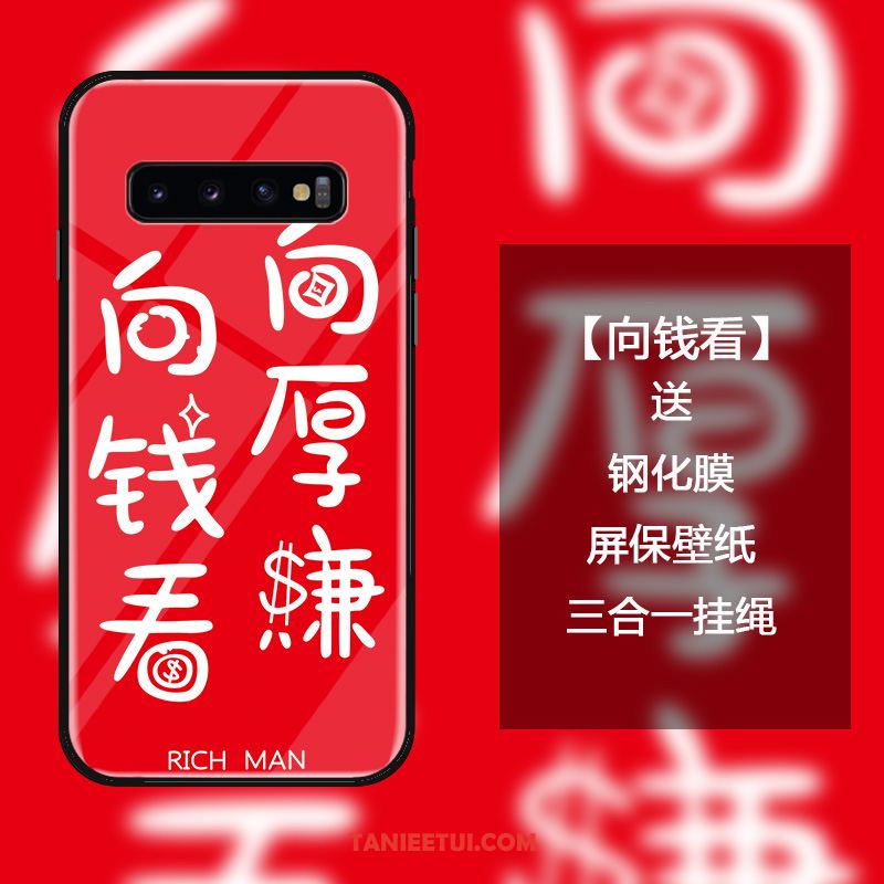 Etui Samsung Galaxy S10 Kreatywne Biały Anti-fall, Futerał Samsung Galaxy S10 Czerwony Netto Gwiazda Telefon Komórkowy