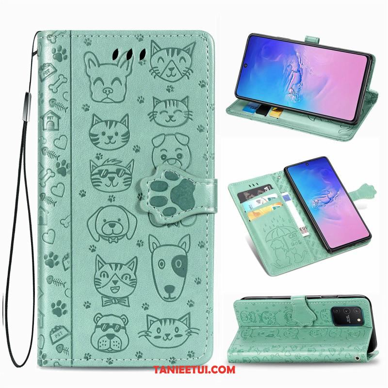 Etui Samsung Galaxy S10 Lite Wzór Anti-fall Zielony, Obudowa Samsung Galaxy S10 Lite Skórzany Futerał Piękny Klapa