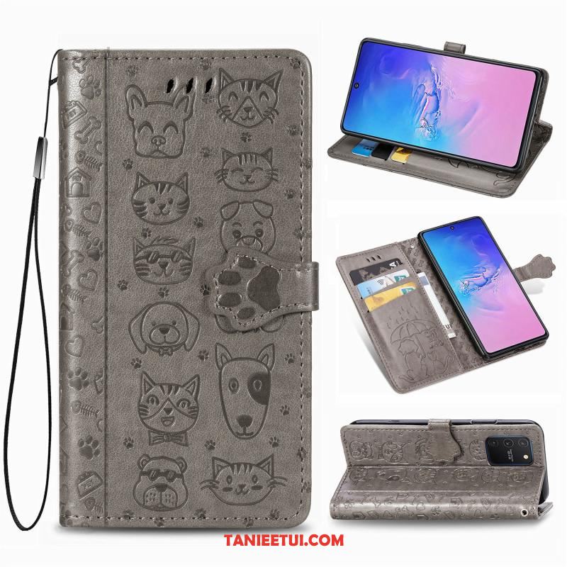 Etui Samsung Galaxy S10 Lite Wzór Anti-fall Zielony, Obudowa Samsung Galaxy S10 Lite Skórzany Futerał Piękny Klapa