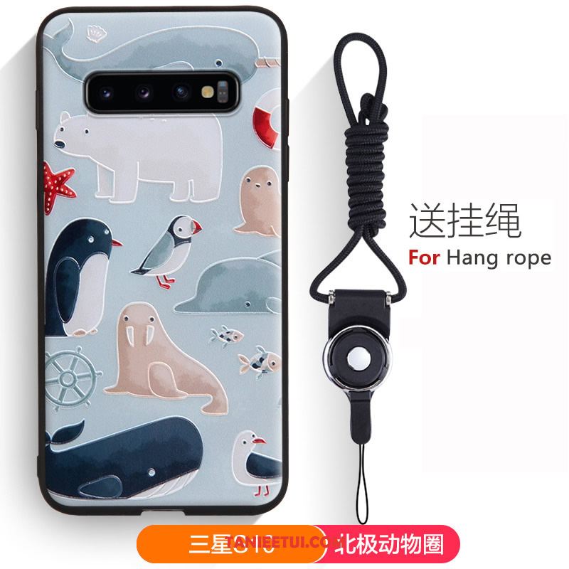 Etui Samsung Galaxy S10 Miękki Wiszące Ozdoby Telefon Komórkowy, Futerał Samsung Galaxy S10 Kreskówka Relief Piękny