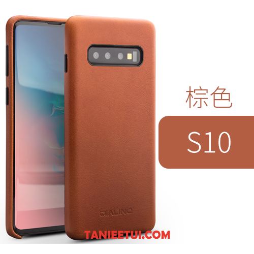 Etui Samsung Galaxy S10 Ochraniacz Moda Gwiazda, Futerał Samsung Galaxy S10 Lekki I Cienki Skórzany Biznes Braun