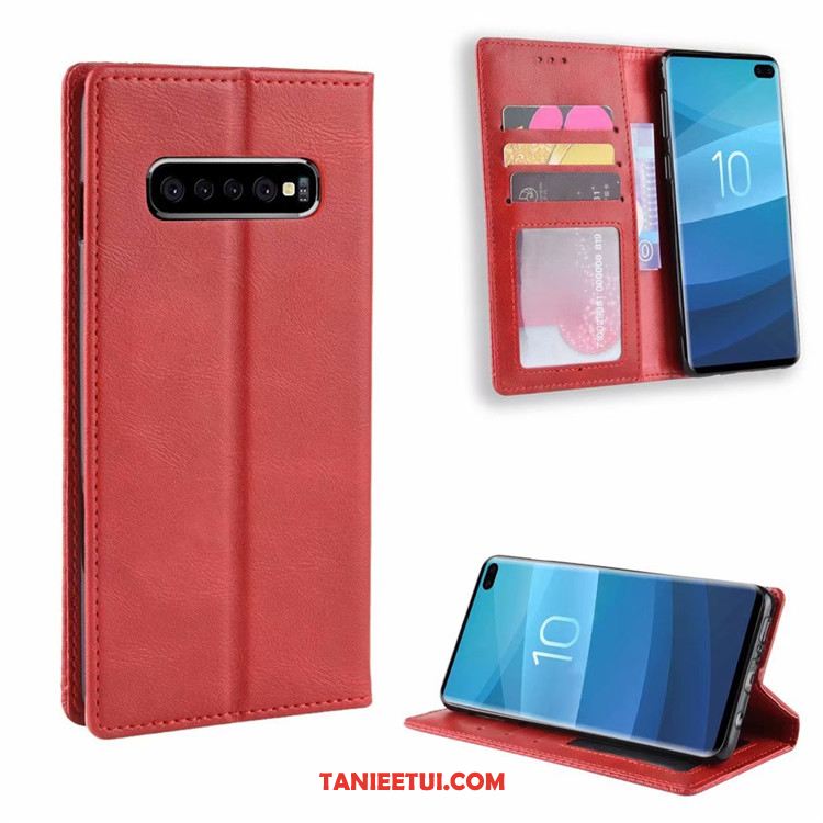 Etui Samsung Galaxy S10 Skórzany Futerał Gwiazda Biznes, Pokrowce Samsung Galaxy S10 Magnes Zamknięty Vintage Telefon Komórkowy