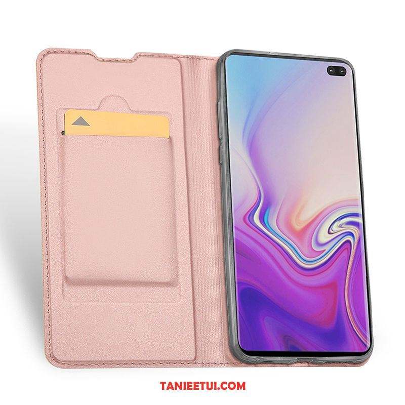 Etui Samsung Galaxy S10 Telefon Komórkowy Gwiazda Prawdziwa Skóra, Obudowa Samsung Galaxy S10 Ochraniacz Czarny