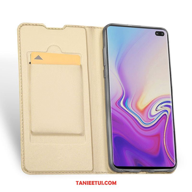 Etui Samsung Galaxy S10 Telefon Komórkowy Gwiazda Prawdziwa Skóra, Obudowa Samsung Galaxy S10 Ochraniacz Czarny