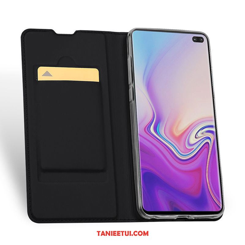 Etui Samsung Galaxy S10 Telefon Komórkowy Gwiazda Prawdziwa Skóra, Obudowa Samsung Galaxy S10 Ochraniacz Czarny