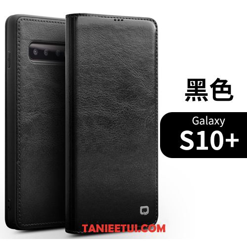 Etui Samsung Galaxy S10+ Telefon Komórkowy Skórzany Futerał Ochraniacz, Obudowa Samsung Galaxy S10+ Prawdziwa Skóra Biznes Cienkie Braun