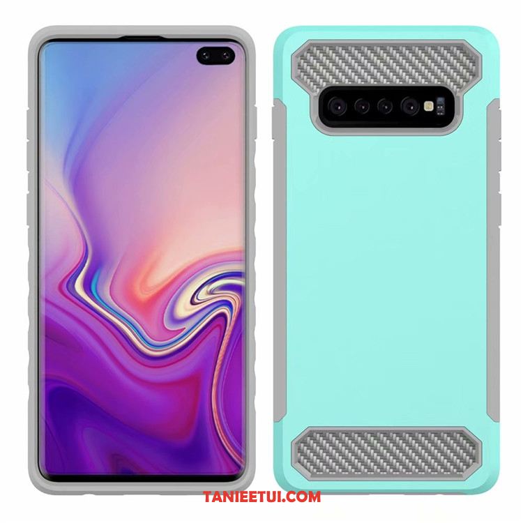 Etui Samsung Galaxy S10 Telefon Komórkowy Wzór Włókno, Obudowa Samsung Galaxy S10 Zielony Biznes Gwiazda