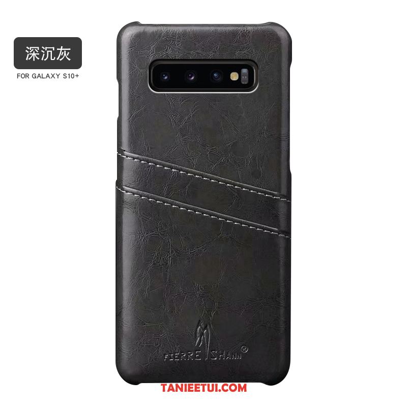 Etui Samsung Galaxy S10+ Wysoki Koniec Skórzany Futerał Proste, Obudowa Samsung Galaxy S10+ Telefon Komórkowy Skóra Ochraniacz