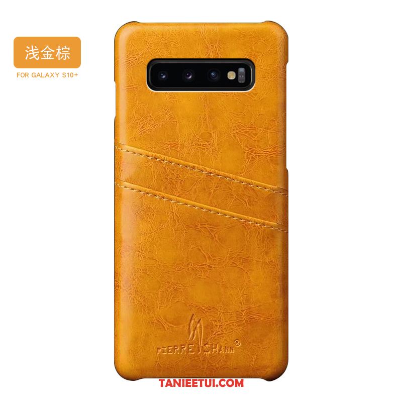 Etui Samsung Galaxy S10+ Wysoki Koniec Skórzany Futerał Proste, Obudowa Samsung Galaxy S10+ Telefon Komórkowy Skóra Ochraniacz