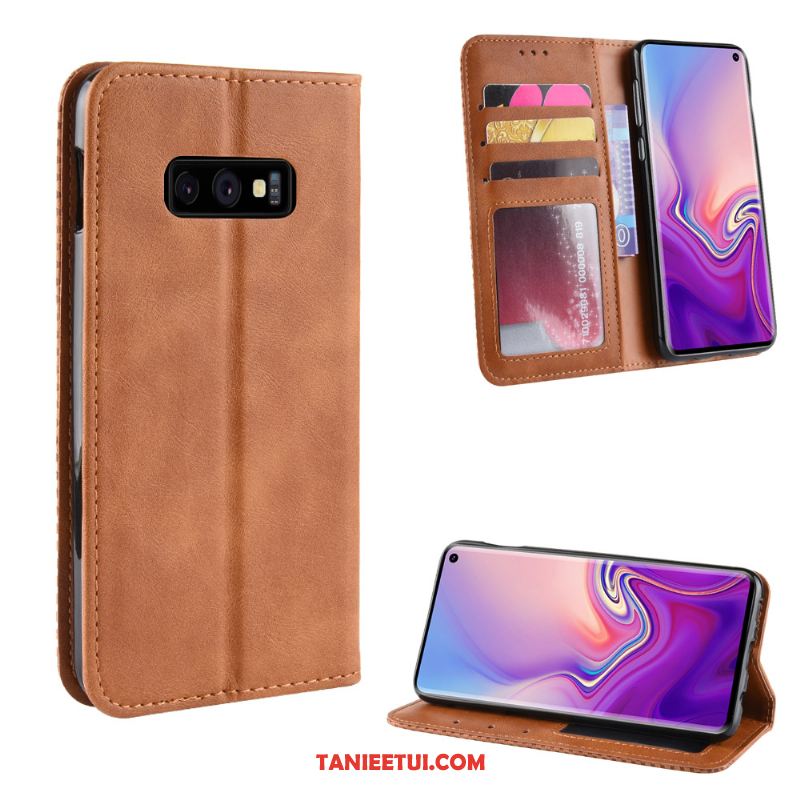 Etui Samsung Galaxy S10e Anti-fall Skórzany Futerał Vintage, Pokrowce Samsung Galaxy S10e Wzór Ochraniacz Telefon Komórkowy Braun