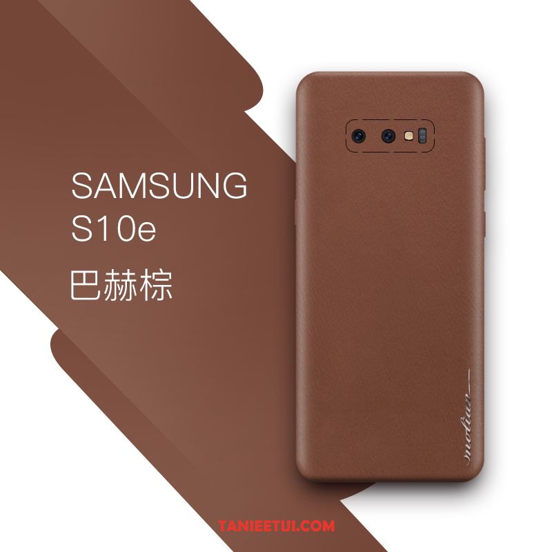 Etui Samsung Galaxy S10e Gwiazda Cienkie Prawdziwa Skóra, Obudowa Samsung Galaxy S10e Kreatywne Niebieski Ochraniacz