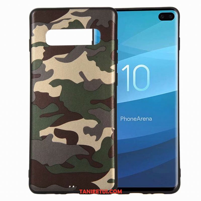 Etui Samsung Galaxy S10e Kamuflaż All Inclusive Nubuku, Futerał Samsung Galaxy S10e Modna Marka Zielony Miękki