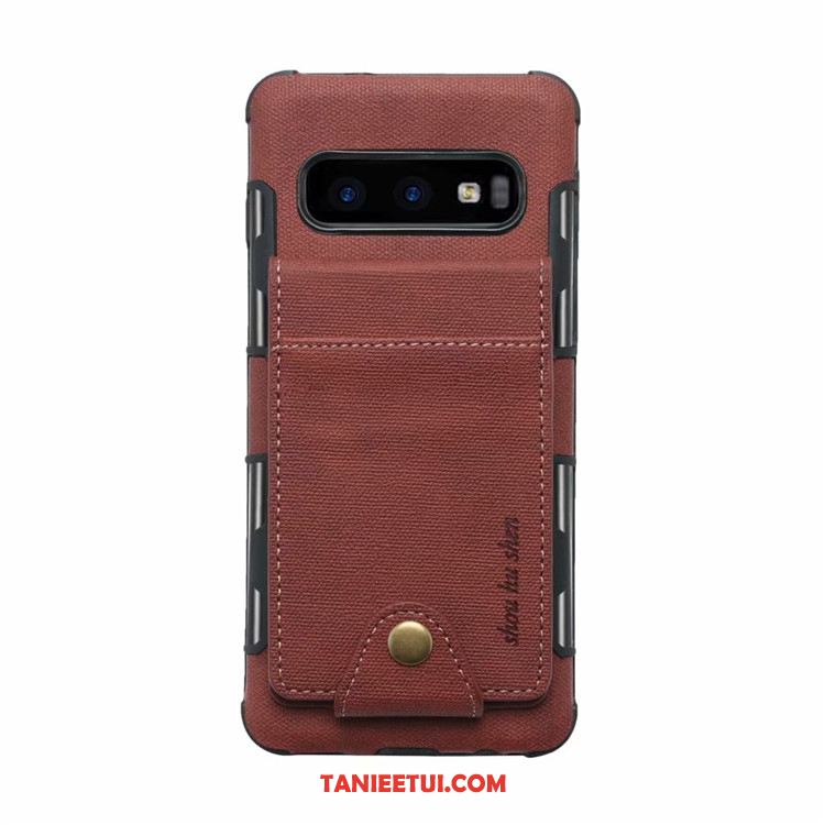 Etui Samsung Galaxy S10e Karta Telefon Komórkowy Pakiet Kart, Obudowa Samsung Galaxy S10e Czerwony Skórzany Futerał Gwiazda