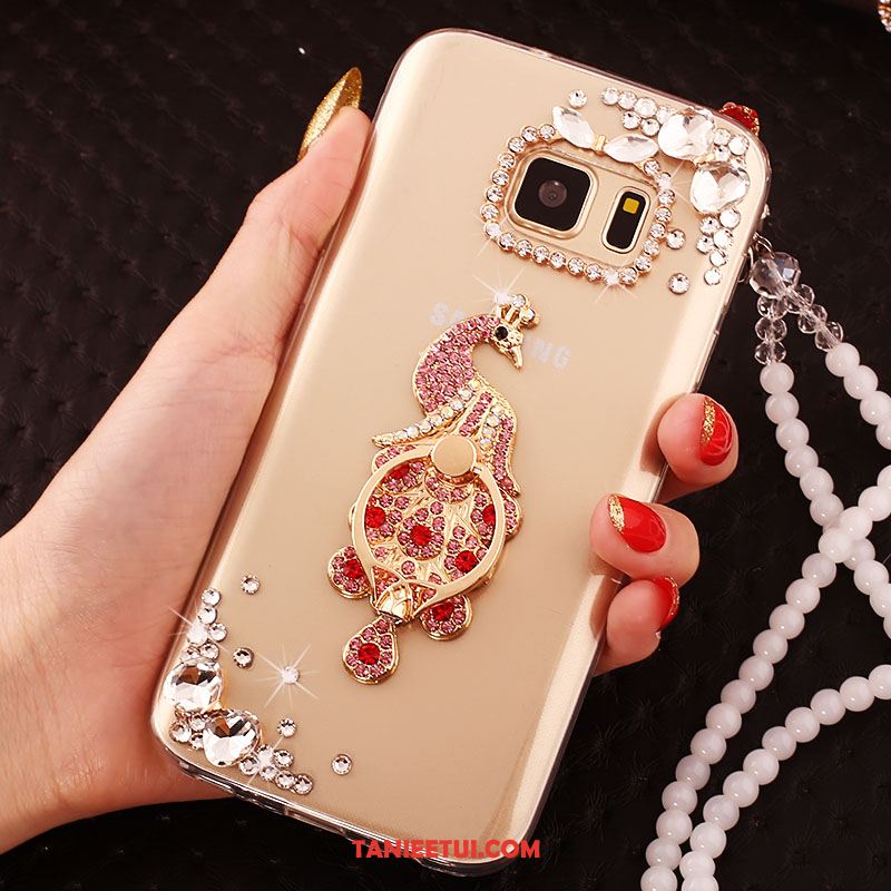 Etui Samsung Galaxy S6 Edge Ochraniacz Gwiazda Złoto, Futerał Samsung Galaxy S6 Edge Telefon Komórkowy Rhinestone