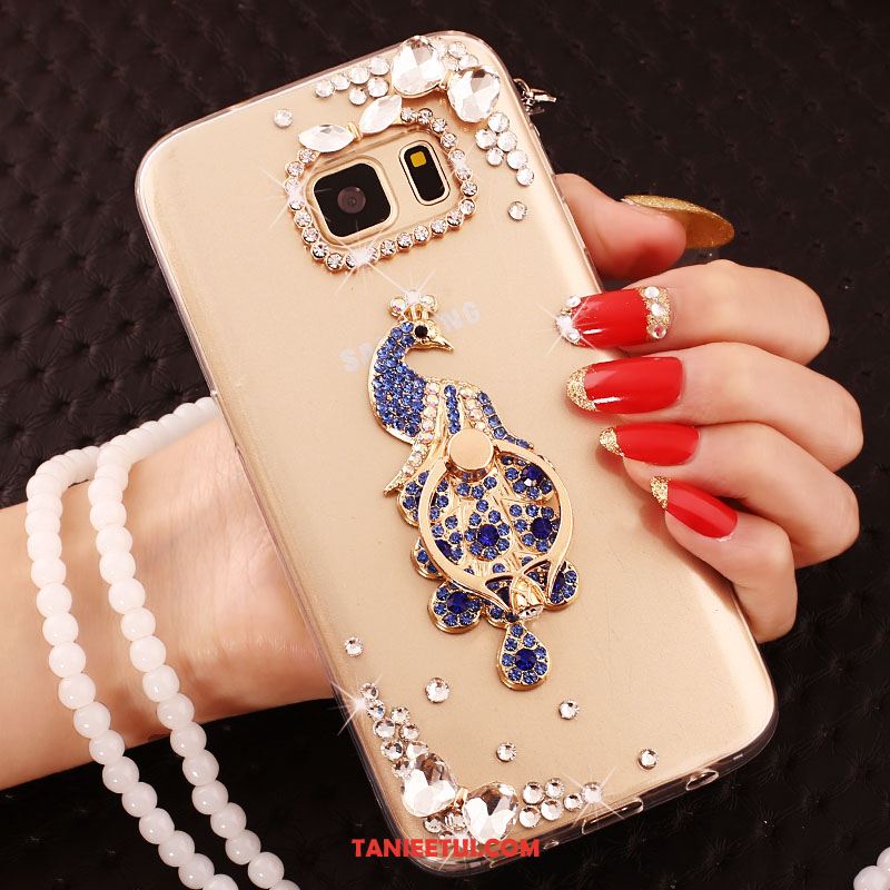 Etui Samsung Galaxy S6 Edge Ochraniacz Gwiazda Złoto, Futerał Samsung Galaxy S6 Edge Telefon Komórkowy Rhinestone