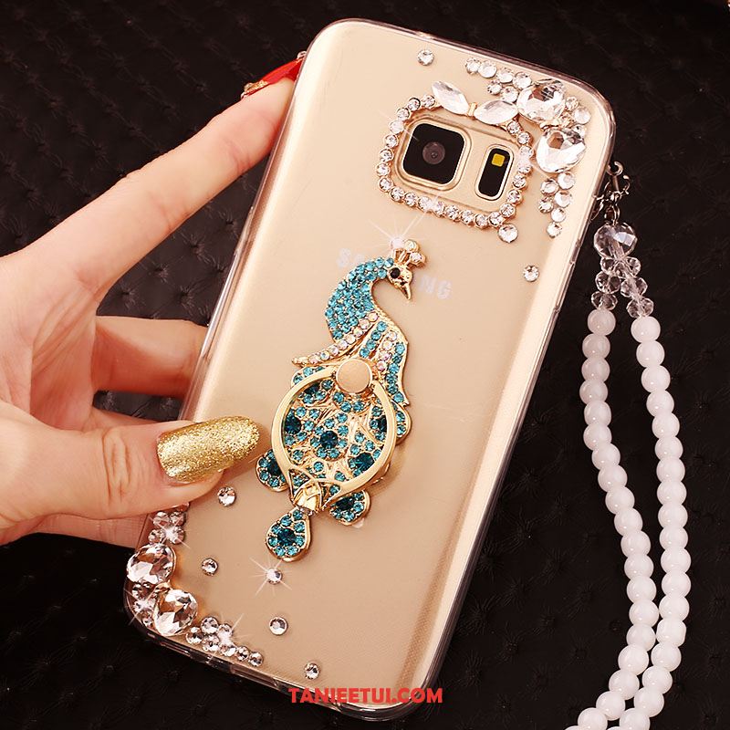 Etui Samsung Galaxy S6 Edge Ochraniacz Gwiazda Złoto, Futerał Samsung Galaxy S6 Edge Telefon Komórkowy Rhinestone