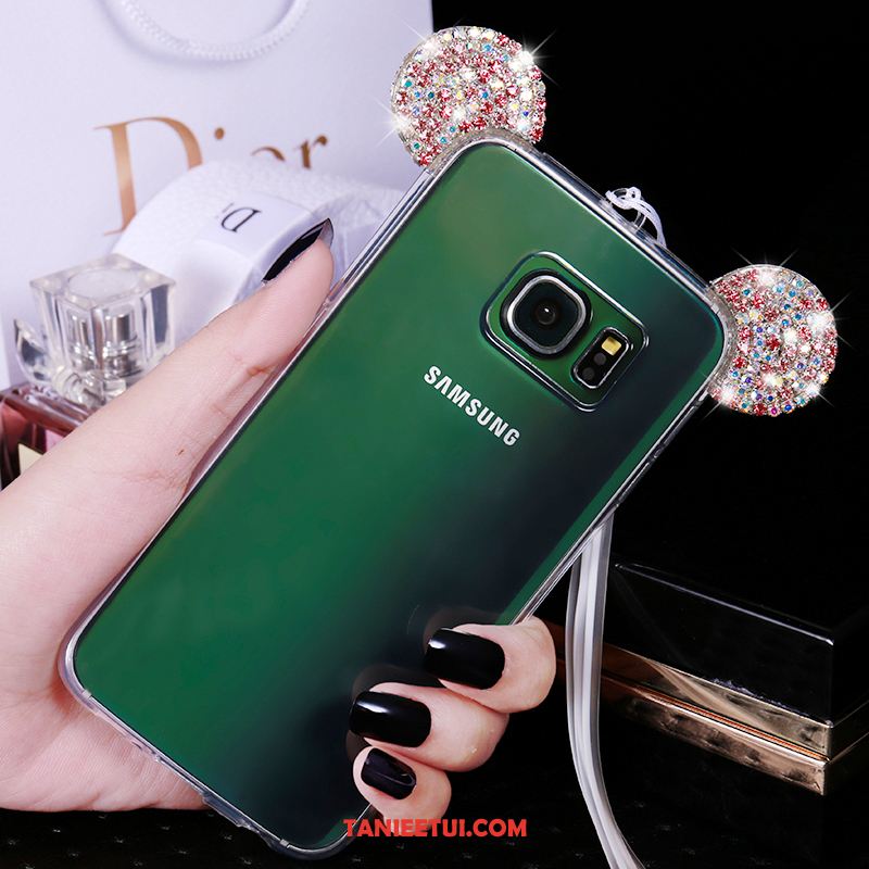 Etui Samsung Galaxy S6 Edge Ochraniacz Rhinestone Luksusowy, Futerał Samsung Galaxy S6 Edge Silikonowe Telefon Komórkowy Gwiazda