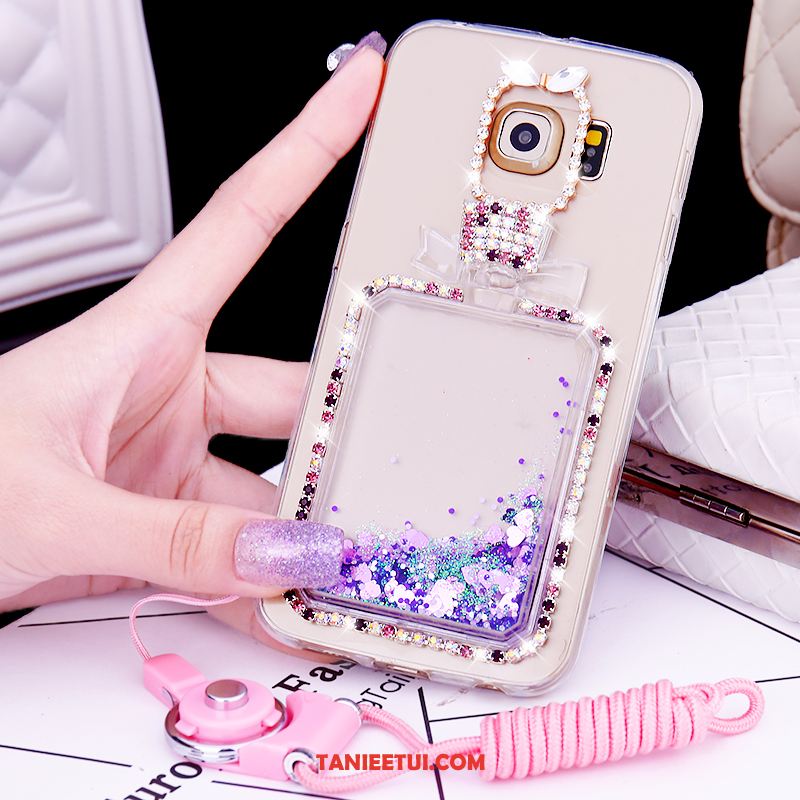 Etui Samsung Galaxy S6 Edge Quicksand Gwiazda Ochraniacz, Futerał Samsung Galaxy S6 Edge Niebieski Miękki Rhinestone