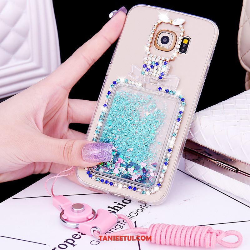 Etui Samsung Galaxy S6 Edge Quicksand Gwiazda Ochraniacz, Futerał Samsung Galaxy S6 Edge Niebieski Miękki Rhinestone