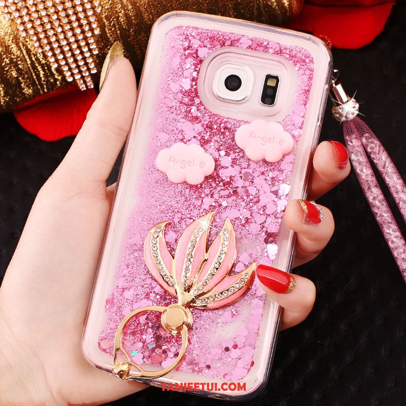 Etui Samsung Galaxy S6 Edge Telefon Komórkowy Purpurowy Gwiazda, Obudowa Samsung Galaxy S6 Edge Wiszące Ozdoby Rhinestone Silikonowe