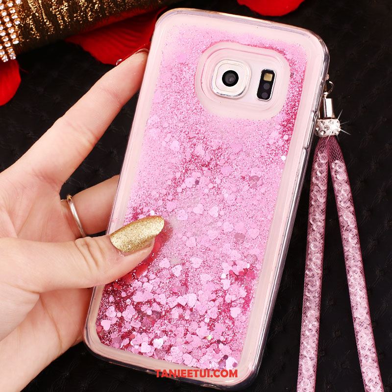 Etui Samsung Galaxy S6 Edge Telefon Komórkowy Purpurowy Gwiazda, Obudowa Samsung Galaxy S6 Edge Wiszące Ozdoby Rhinestone Silikonowe