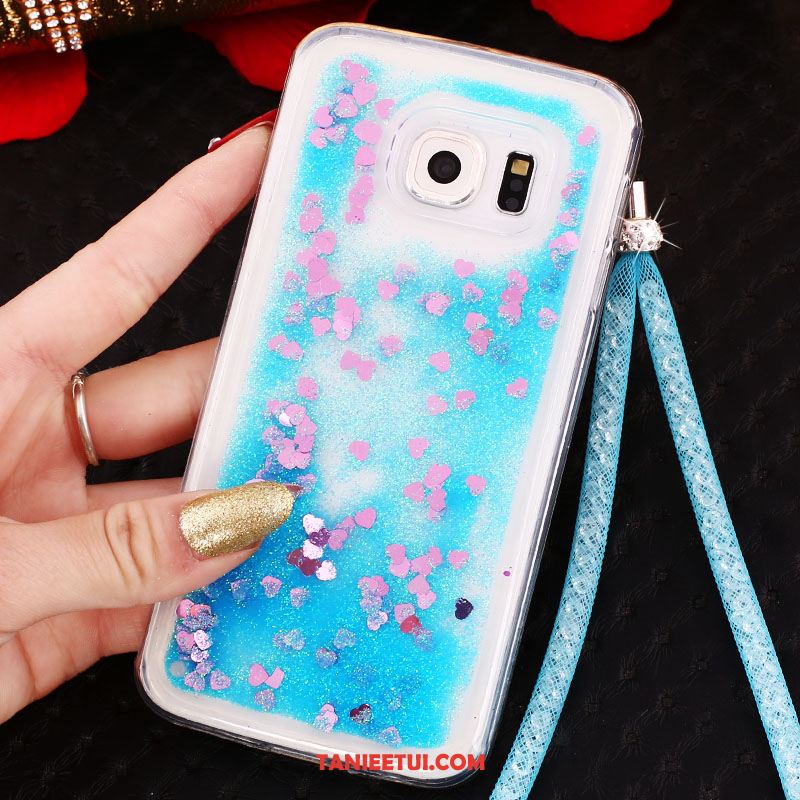 Etui Samsung Galaxy S6 Edge Telefon Komórkowy Purpurowy Gwiazda, Obudowa Samsung Galaxy S6 Edge Wiszące Ozdoby Rhinestone Silikonowe