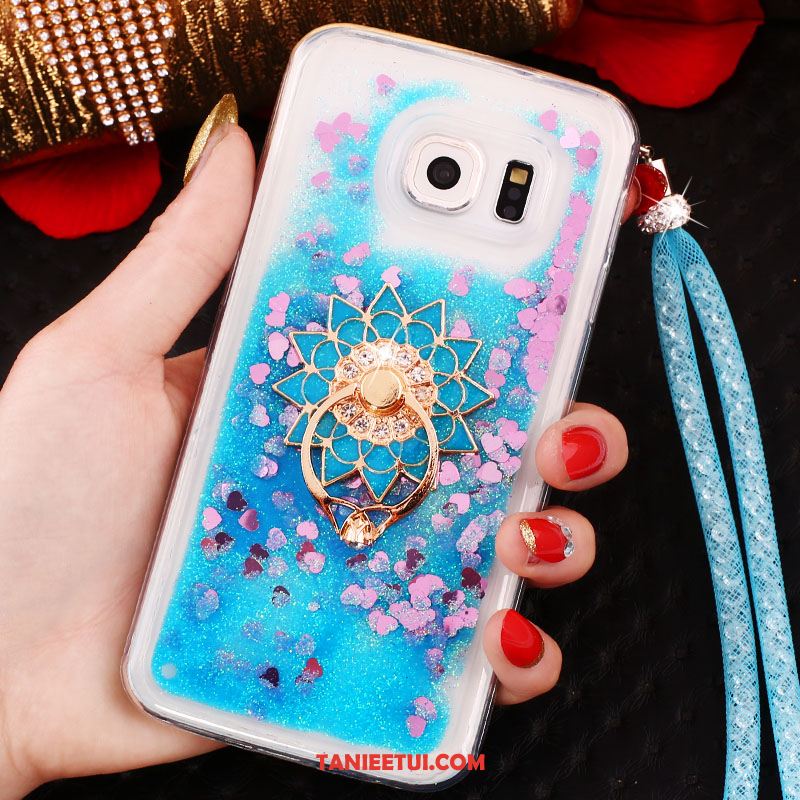 Etui Samsung Galaxy S6 Edge Telefon Komórkowy Purpurowy Gwiazda, Obudowa Samsung Galaxy S6 Edge Wiszące Ozdoby Rhinestone Silikonowe