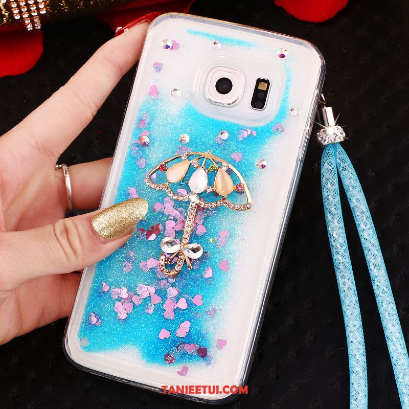 Etui Samsung Galaxy S6 Edge Telefon Komórkowy Purpurowy Gwiazda, Obudowa Samsung Galaxy S6 Edge Wiszące Ozdoby Rhinestone Silikonowe